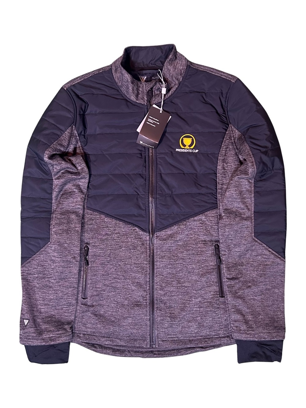 Levelwear Heather Charcoal Gray Black Presidents Cup Full-Zip Golf Jacket